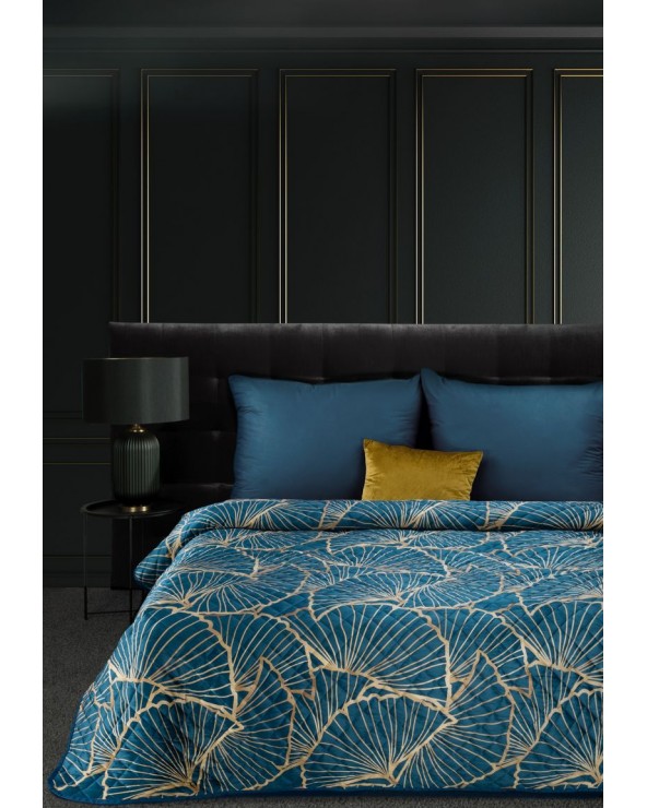 Narzuta velvet 220x240 Musa 3 granatowa/złota