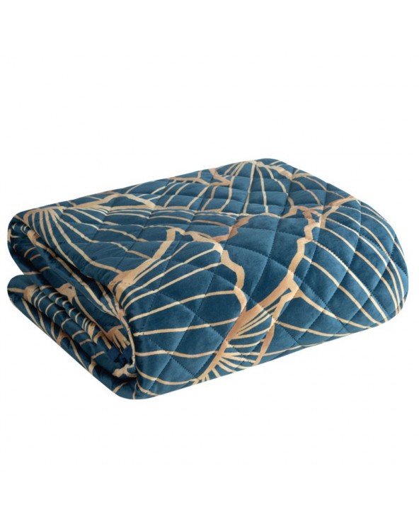 Narzuta velvet 220x240 Musa 3 granatowa/złota