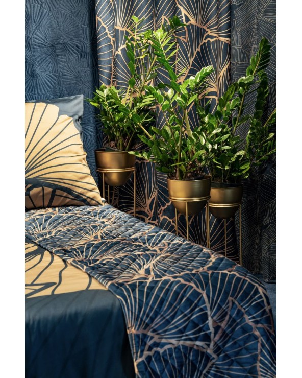 Narzuta velvet 220x240 Musa 3 granatowa/złota