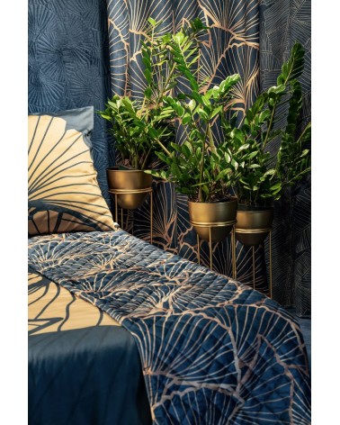 Narzuta velvet 220x240 Musa 3 granatowa/złota