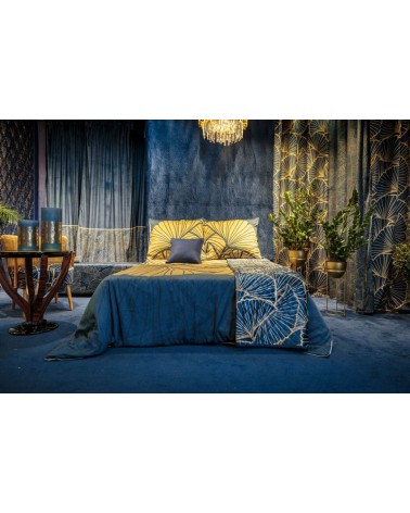 Narzuta velvet 220x240 Musa 3 granatowa/złota