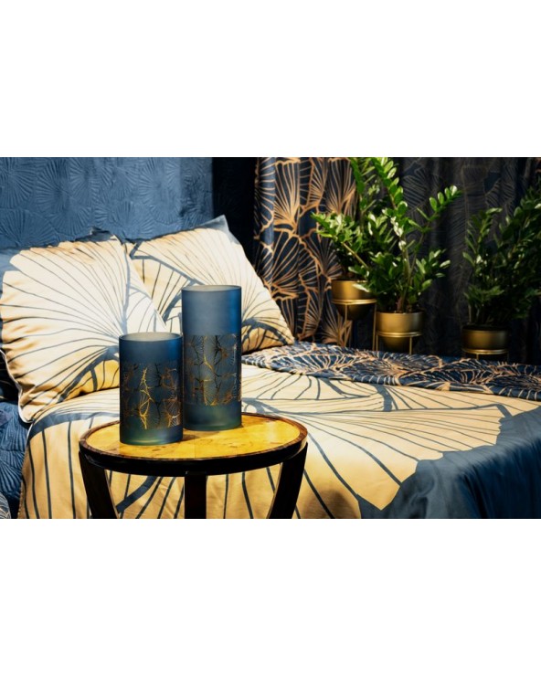 Narzuta velvet 220x240 Musa 3 granatowa/złota