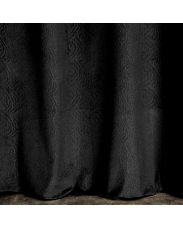 Zasłona welwetowa 140x250 Lili czarna z przelotkami