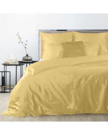 Pościel satyna bawełniana 140x200 + 1x70x80 Nova 3 musztardowa