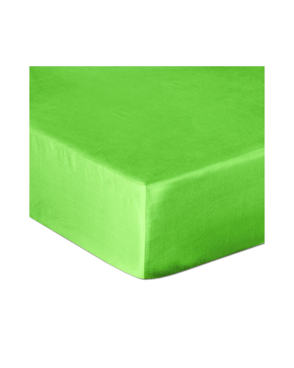 Prześcieradło satyna bawełniana 200x220x25 z gumką limonkowe