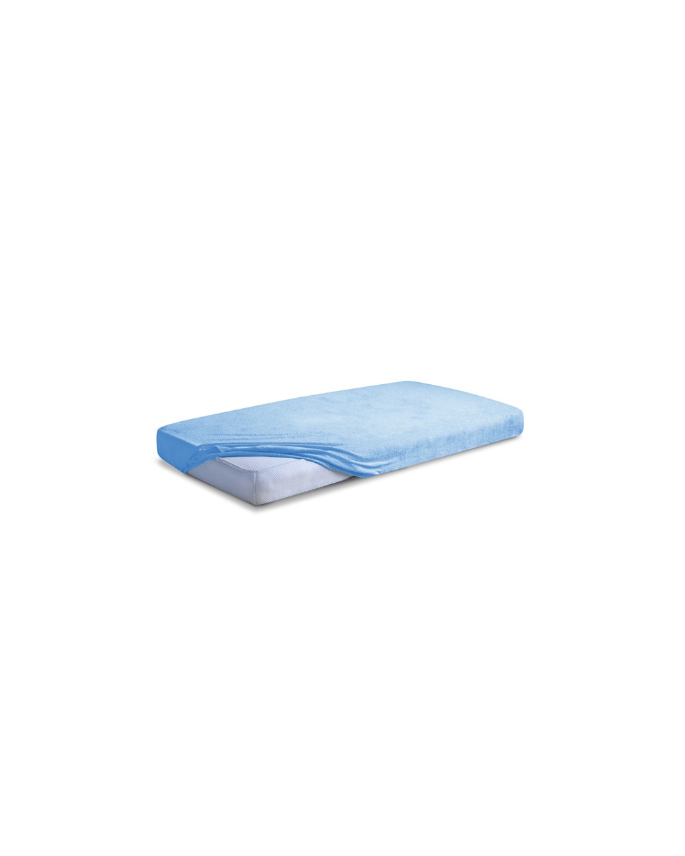 Prześcieradło frotte 140x200 z gumką błękitne Classic Matex