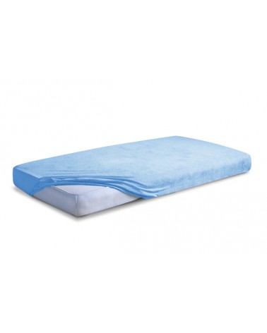 Prześcieradło frotte 140x200 z gumką błękitne Classic Matex