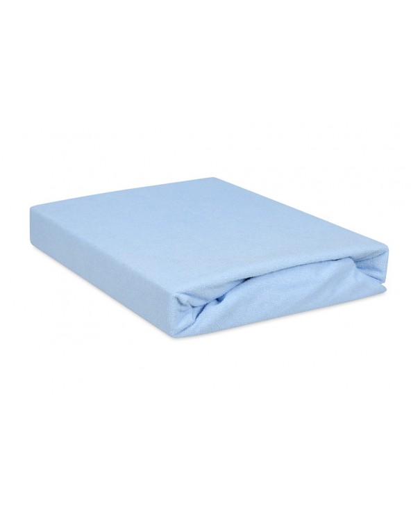 Prześcieradło frotte 140x200 z gumką błękitne Classic Matex