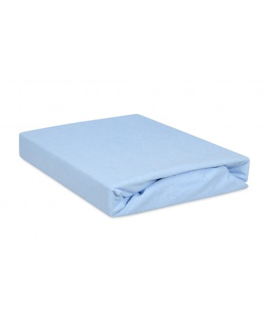 Prześcieradło frotte 140x200 z gumką błękitne Classic Matex