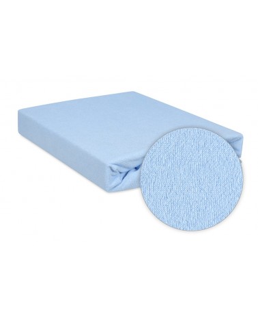 Prześcieradło frotte 140x200 z gumką błękitne Classic Matex