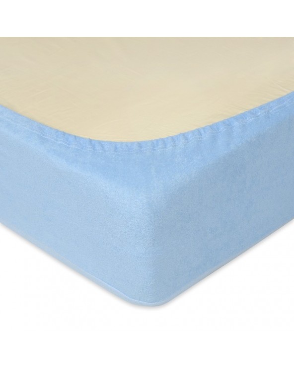 Prześcieradło frotte 140x200 z gumką błękitne Classic Matex