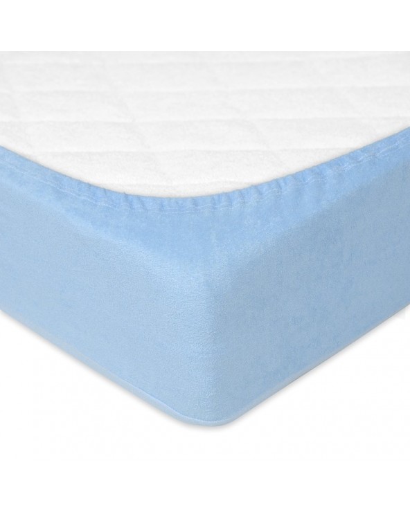 Prześcieradło frotte 140x200 z gumką błękitne Classic Matex