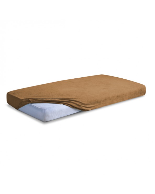Prześcieradło frotte 140x200 z gumką jasnobrązowe Classic Matex