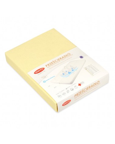 Prześcieradło nieprzemakalne frotte 160x200x20 z gumką kremowe MATEX