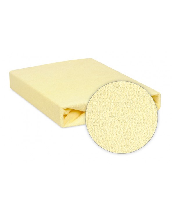 Prześcieradło nieprzemakalne frotte 160x200x20 z gumką kremowe MATEX