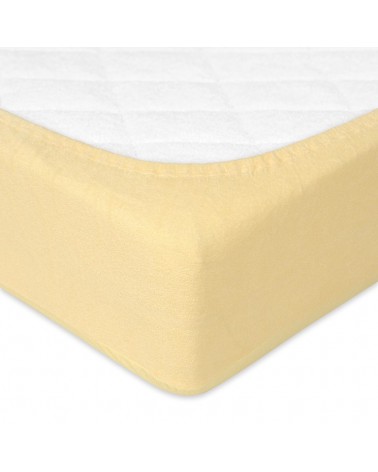 Prześcieradło nieprzemakalne frotte 90x200x20 z gumką kremowe MATEX