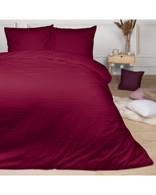 Poszewka satyna bawełniana 50x60 Cizgili claret