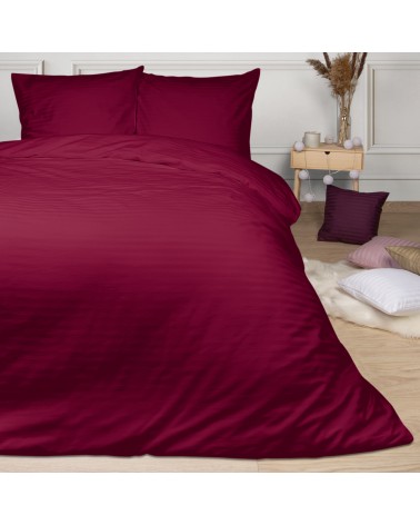 Poszewka satyna bawełniana 50x60 Cizgili claret