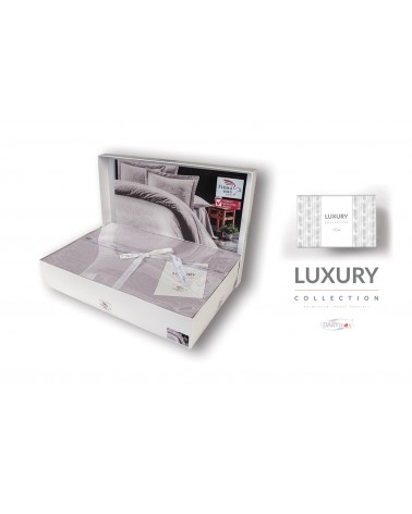 Pościel satyna żakardowa 200x220 + 2x70x80 Sal Light Lila Luxury Premium