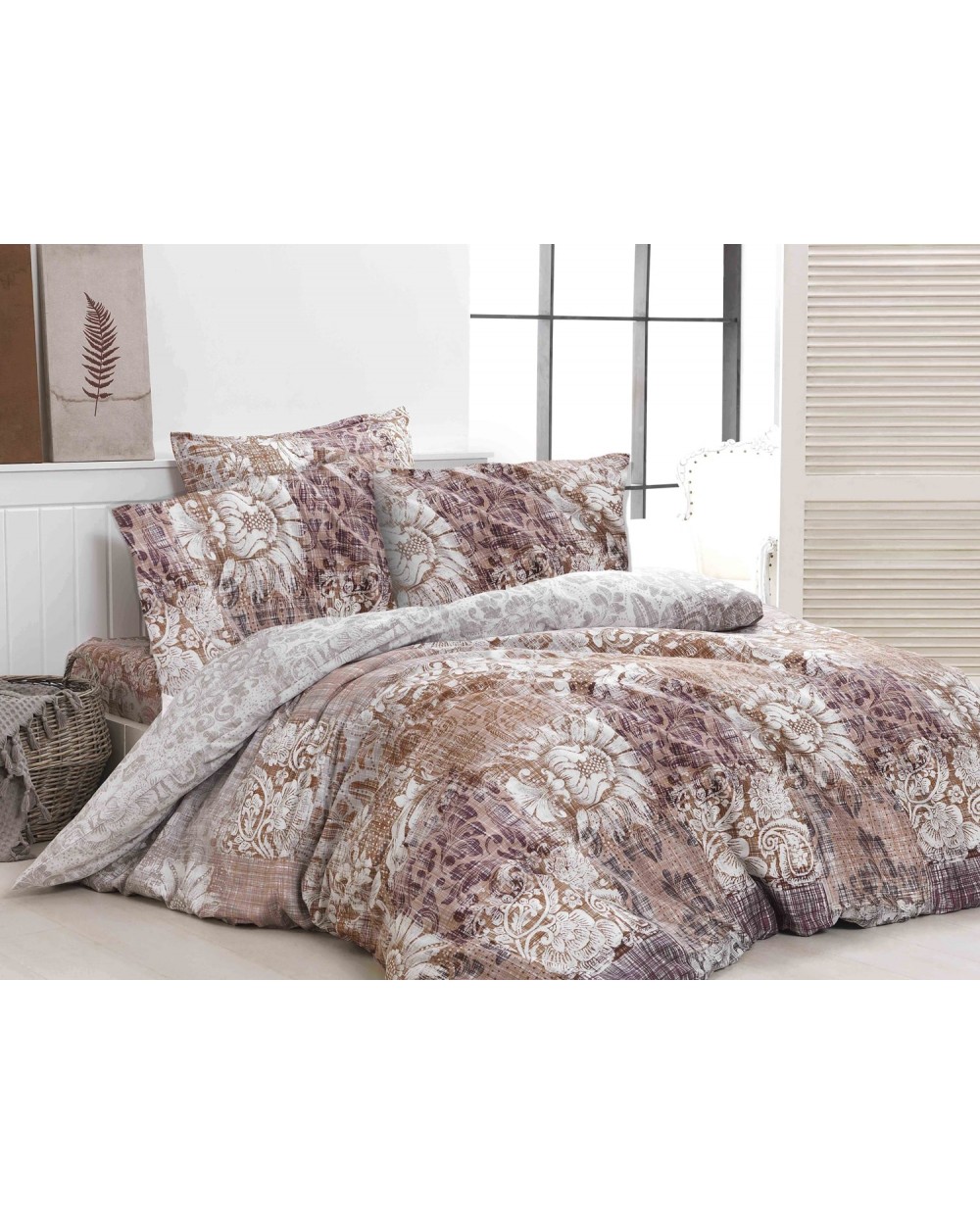 Pościel satyna bawełniana 160x200 + 2x70x80 Mabel 2 Luxury