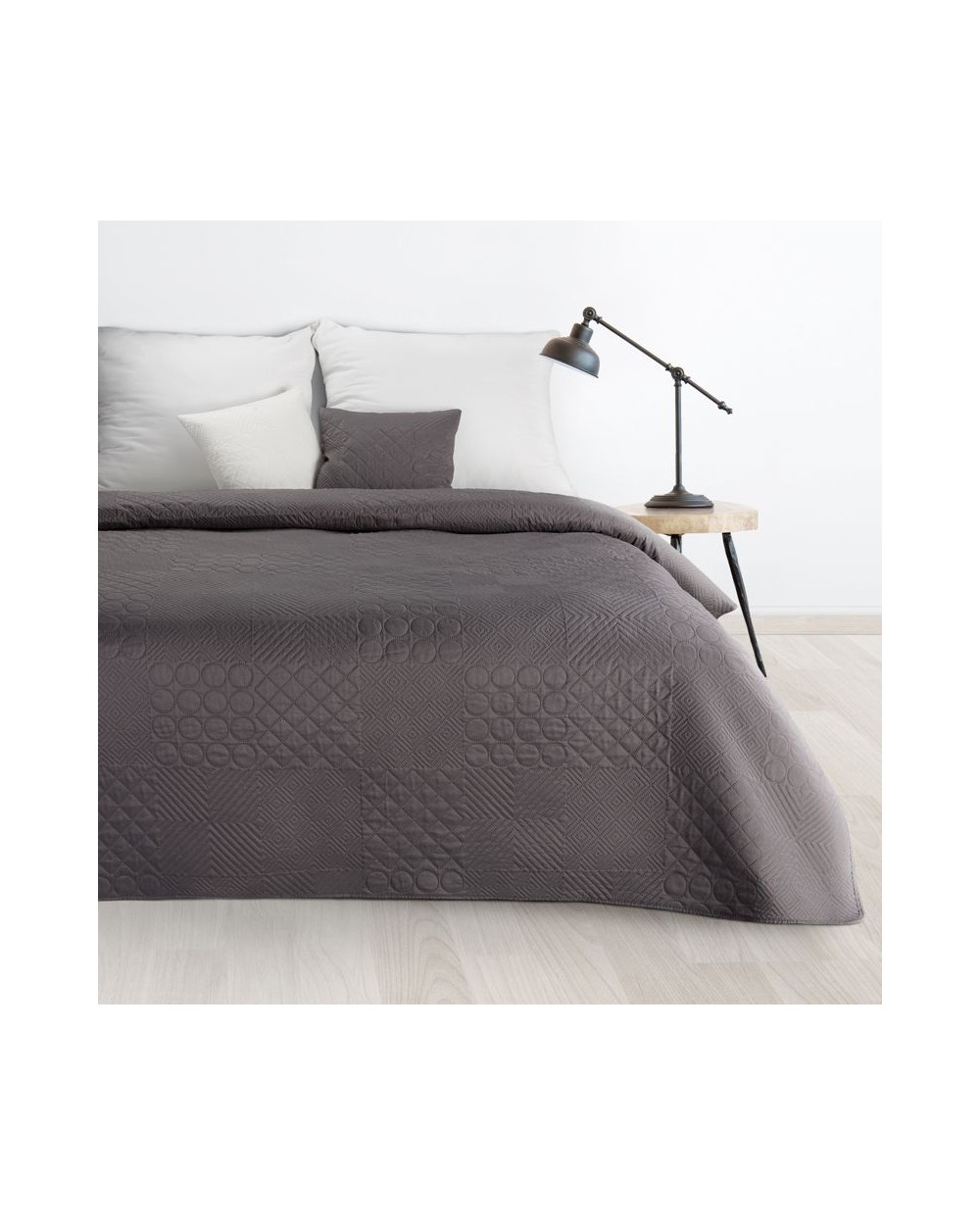 Narzuta mikrofibra 200x220 Boni 5 grafitowa