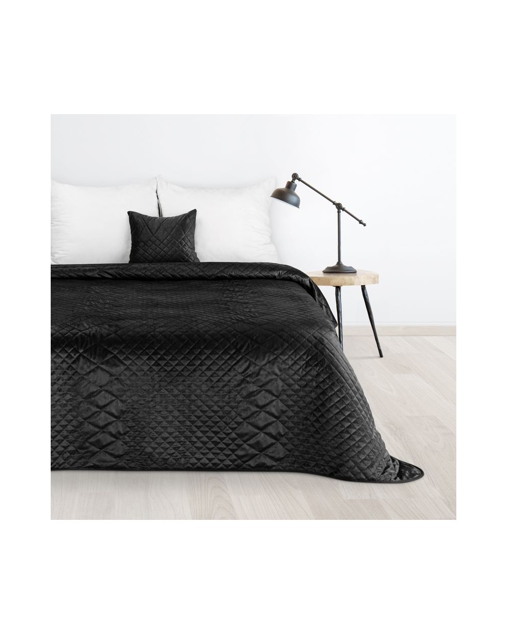 Narzuta velvet 200x220 Luiz 3 czarna