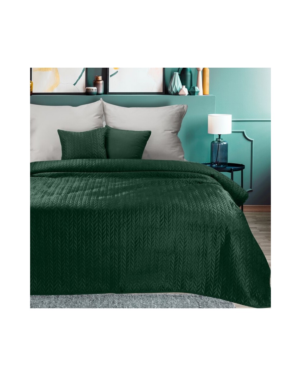 Narzuta velvet 200x220 Luiz 4 zielona