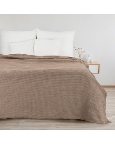Koc bawełna 180x220 Amber ciemnobeżowy