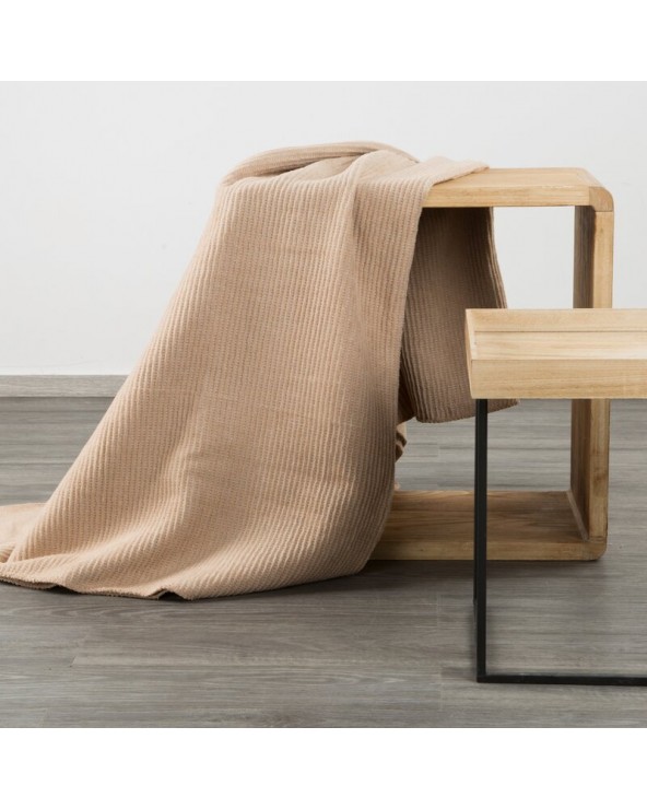 Koc bawełna 180x220 Amber beżowy 