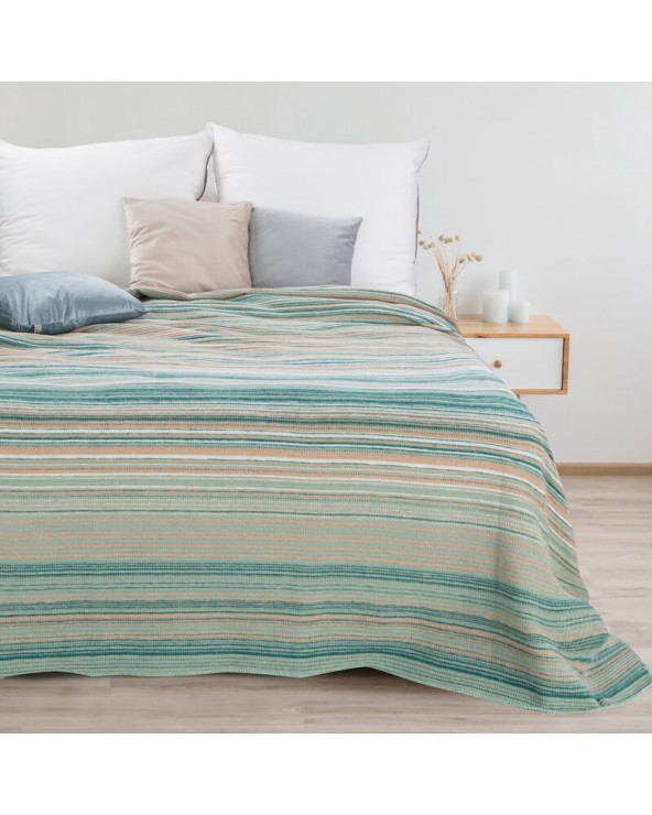 Koc bawełna 150x200 Amber 1 miętowy/beżowy