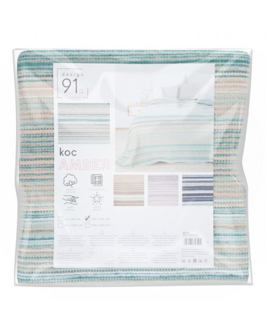 Koc bawełna 150x200 Amber 1 miętowy/beżowy