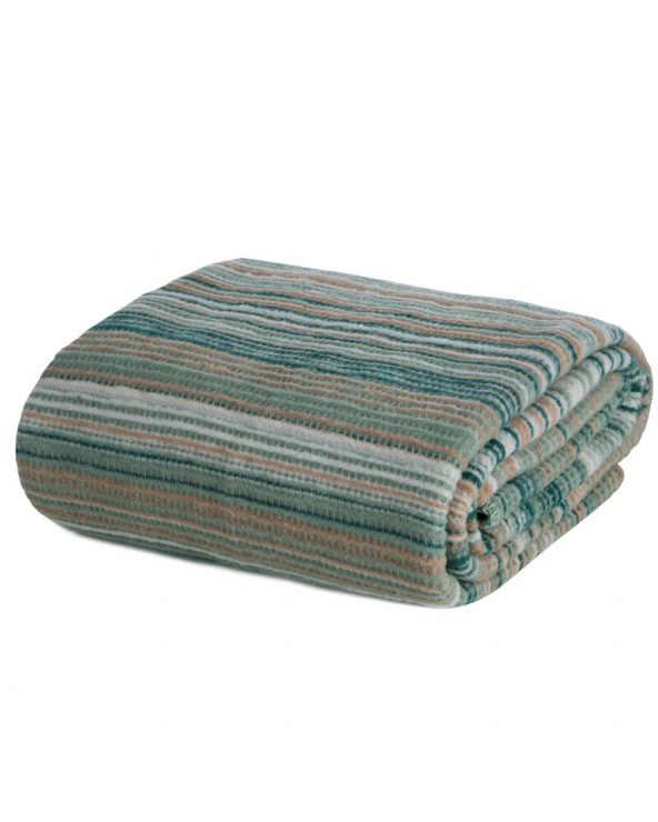 Koc bawełna 150x200 Amber 1 miętowy/beżowy