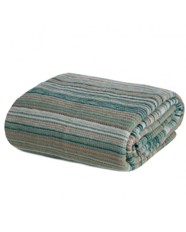 Koc bawełna 150x200 Amber 1 miętowy/beżowy