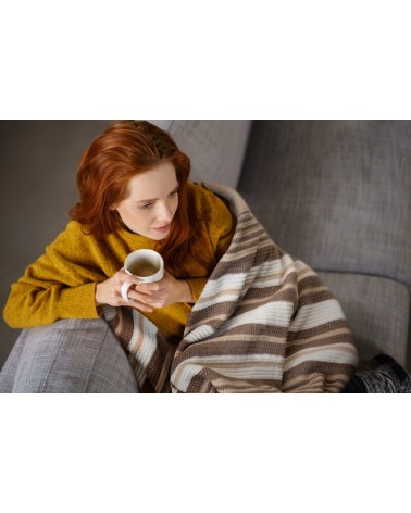 Koc bawełna 150x200 Amber 1 miętowy/beżowy