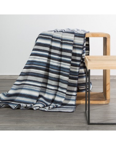 Koc bawełna 200x220 Amber 1 granatowy/srebrny