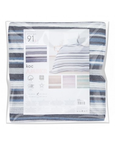 Koc bawełna 200x220 Amber 1 granatowy/srebrny