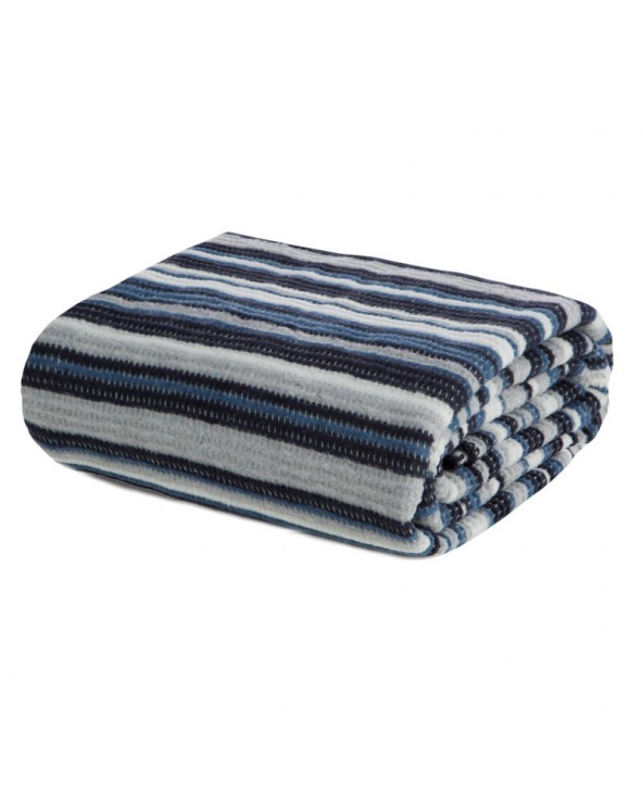 Koc bawełna 200x220 Amber 1 granatowy/srebrny