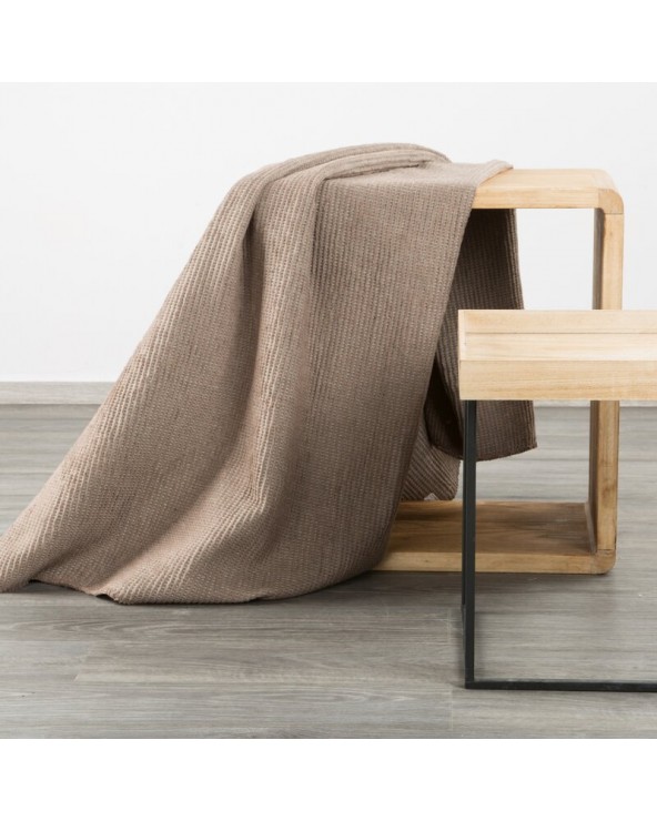 Koc bawełna 150x200 Amber ciemnobeżowy