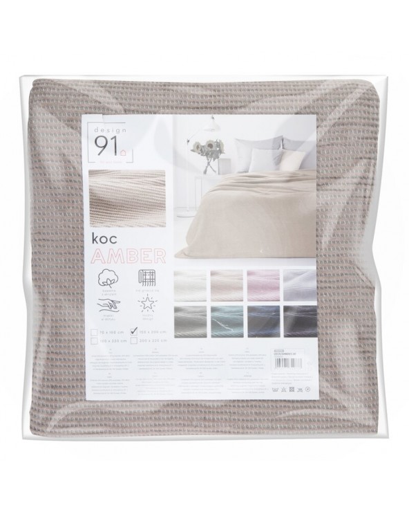 Koc bawełna 150x200 Amber ciemnobeżowy