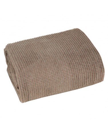 Koc bawełna 150x200 Amber ciemnobeżowy