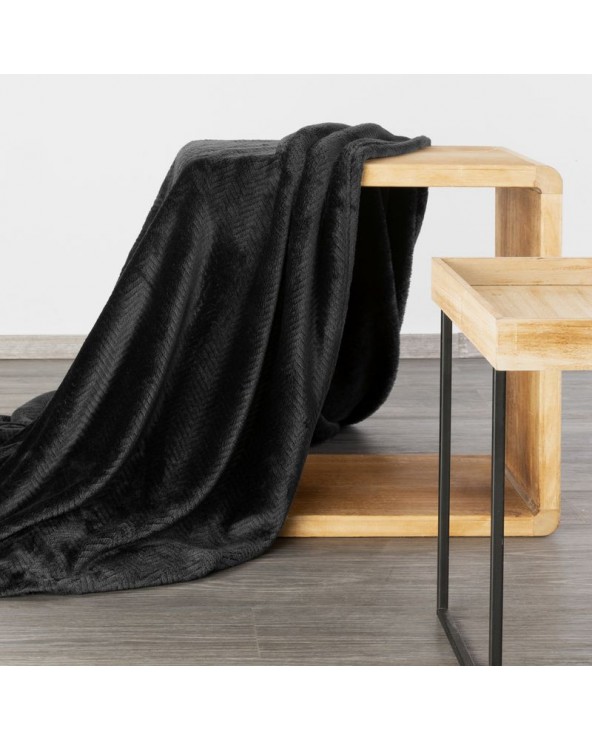 Koc pluszowy 170x210 Cindy 5 czarny