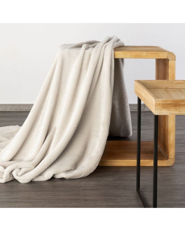 Koc pluszowy 200x220 Cindy 5 kremowy