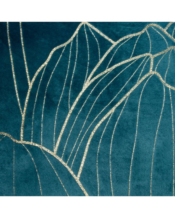 Koc pluszowy 150x200 Lotos 7 turkusowy/złoty