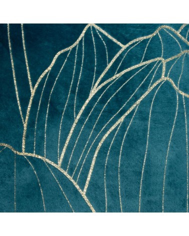 Koc pluszowy 150x200 Lotos 7 turkusowy/złoty