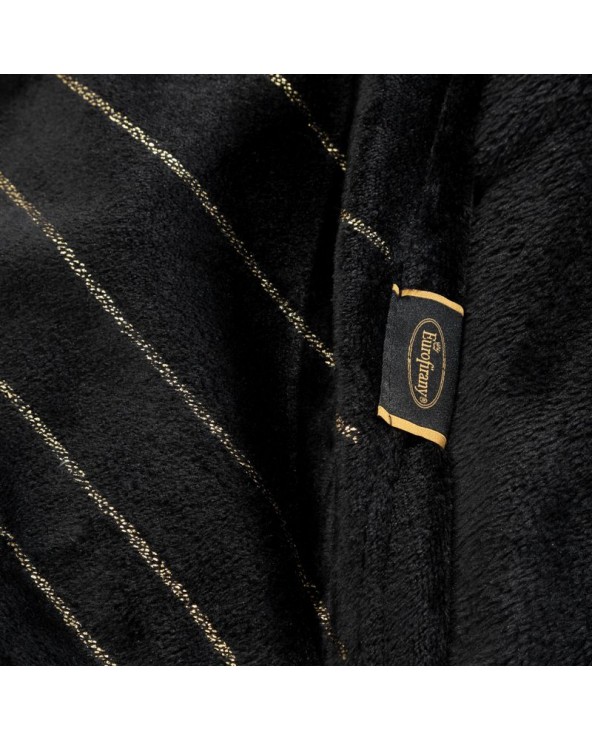 Koc pluszowy 150x200 Lotos 3 czarny/złoty