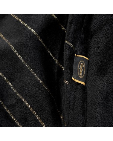 Koc pluszowy 150x200 Lotos 3 czarny/złoty