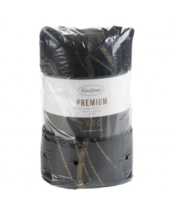 Koc pluszowy 150x200 Lotos 3 czarny/złoty