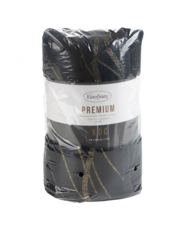 Koc pluszowy 150x200 Lotos 3 czarny/złoty