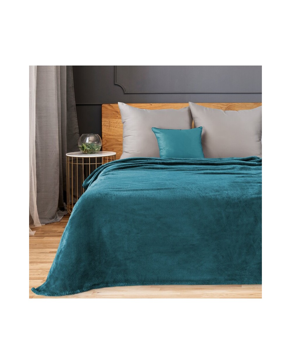 Koc pluszowy 150x200 Ricky 1 turkusowy