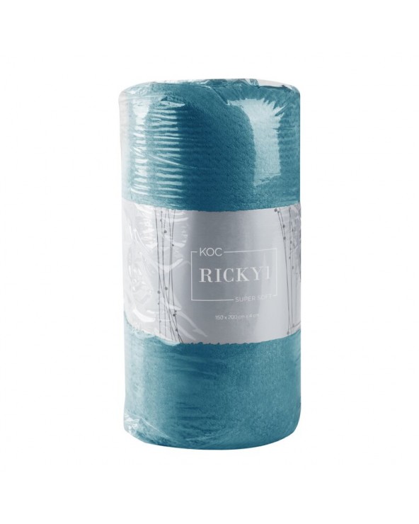 Koc pluszowy 150x200 Ricky 1 turkusowy